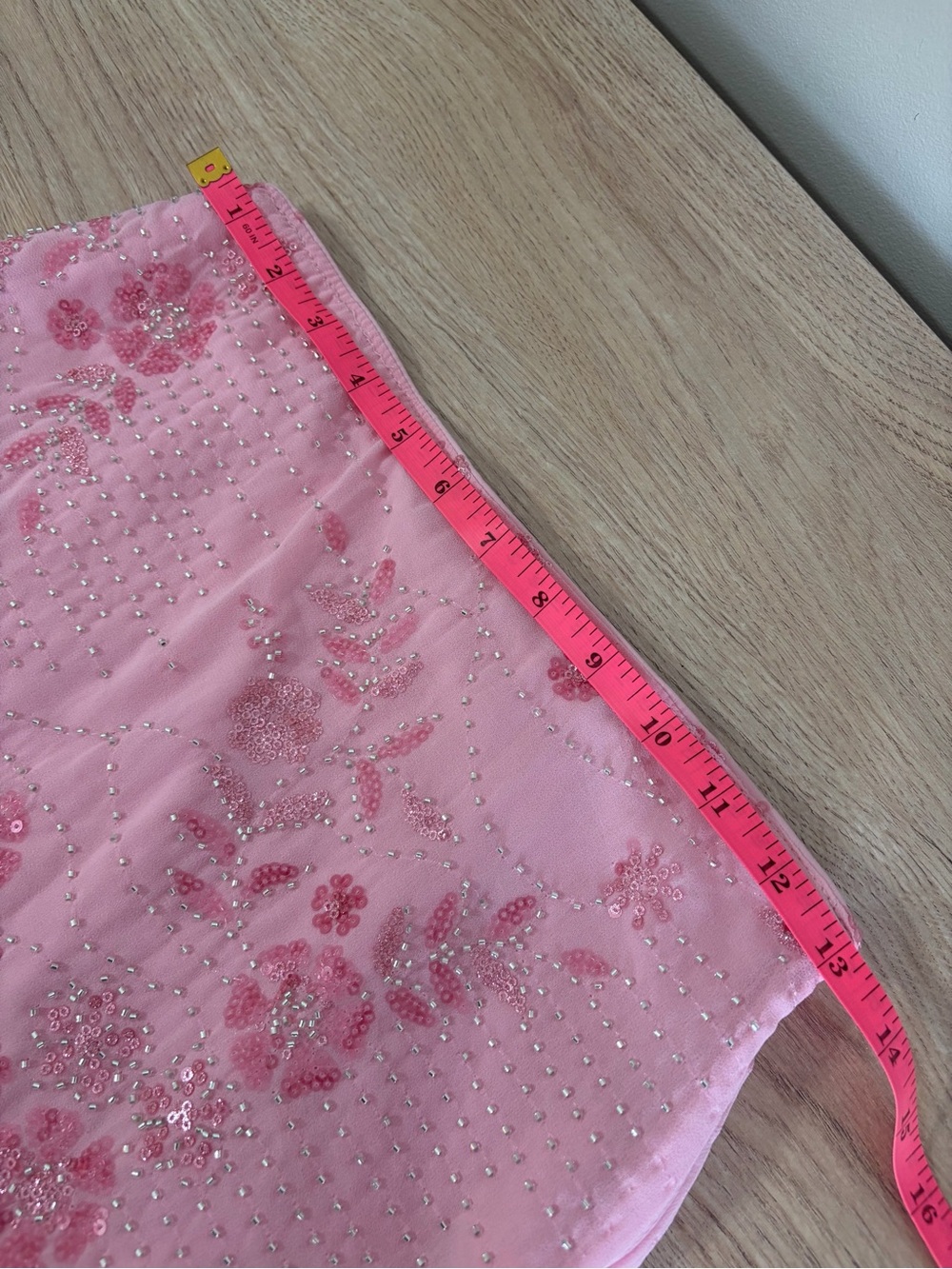 Pink Sequin Floral Mini Skirt - Picture 3 of 4